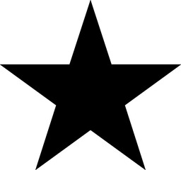 Obraz premium Minimal Black Star Silhouette Icon with Five Point Shape for Rating, Decoration, and Modern Graphic Design Projects