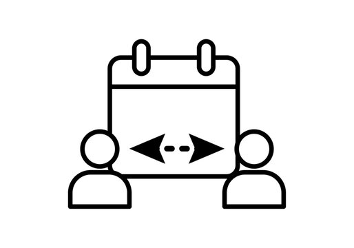 Icono de calendario para planificaci&oacute;n de eventos compartida con personas