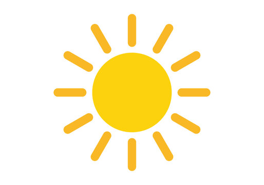 Icono de sol amarillo con rayos redondeados
