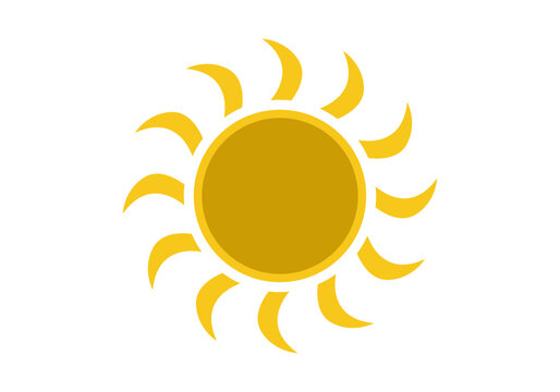 Sol amarillo con rayos curvos