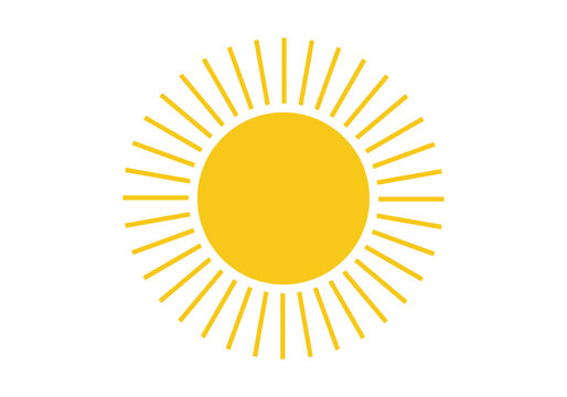 Sol amarillo con m&uacute;ltiples rayos finos