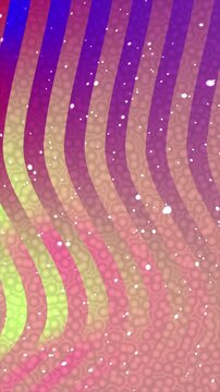 Abstract background with wavy vertical stripes and soft glowing particles.