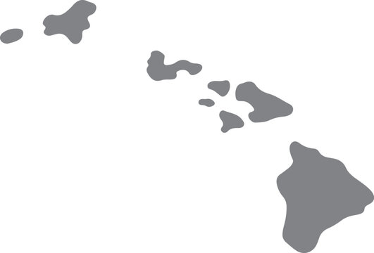 Hawaiian islands map illustration