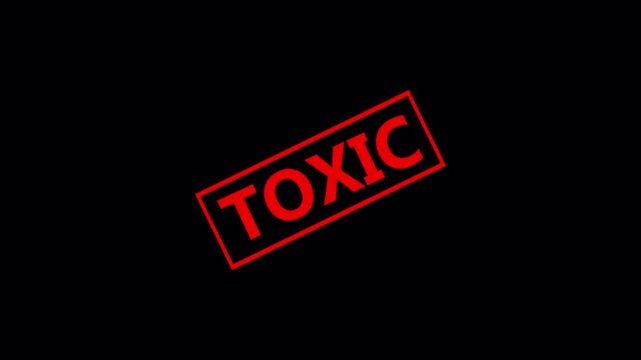 animated Toxic stamp animation video in 4k animation with alpha channel  harmful warning danger on transparent background toxic animation 