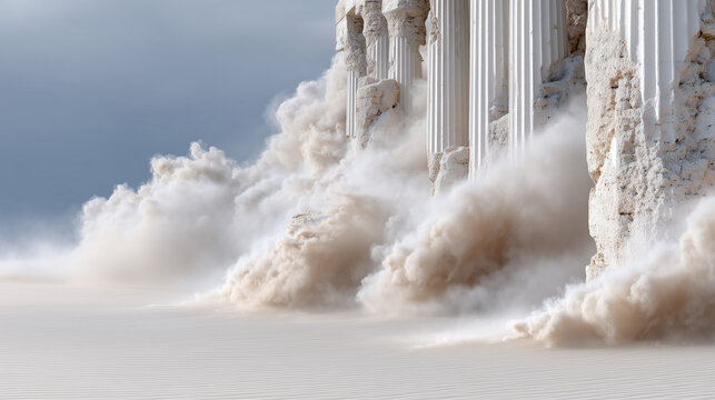 Ancient Temple Emerging from Golden Sandstorm | Dramatic Cinematic Desert Fantasy

