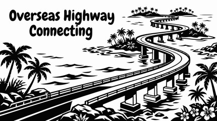 Obraz premium overseas highway american road highway route landscape travel destination scenic countryside landmark transportation adventure tropical islands turquoise waters coastal panorama