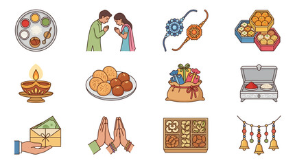 Colorful festival celebration with traditional sweets and gifts © drx T