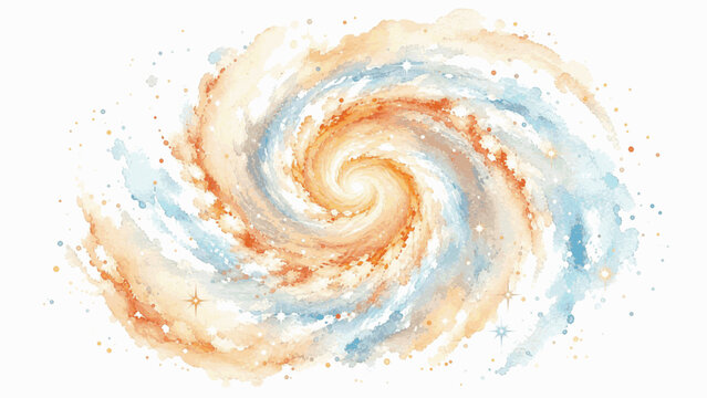 Shining Spiral spiral galaxy isolated watercolor vector illustration svg