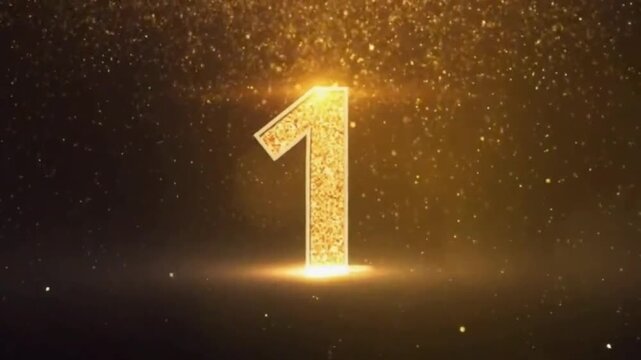 Luxury Gold Countdown From 3 To 1 With Glitter and Bokeh Particles