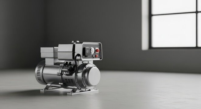 Modern Electric Generator Machine with Control Panel and Industrial Design