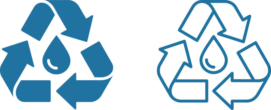 recycle refresh icon with arrows and recycle symbol for circular economy and sustainability branding