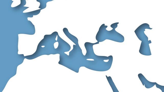 Greece Spotlight on World Map Animation, Mediterranean Nation Geographic Reveal