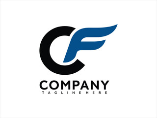 Fototapeta premium A stylized blue and black winged logo design for a company tagline