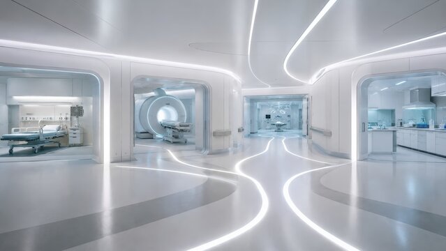 Futuristic Hospital System Pathways Interior