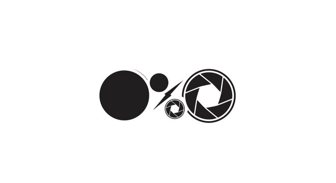 Photography Icons: Aperture, Lens, Camera Shutter Symbols