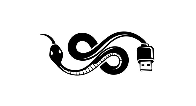 Snake USB Connection Icon Symbol