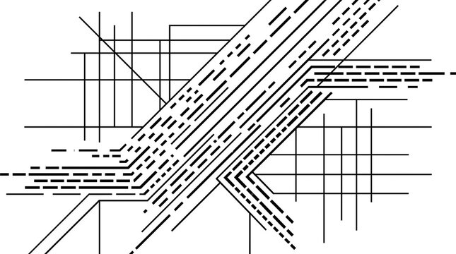 Geometric Pattern with Intersecting Lines and Grids