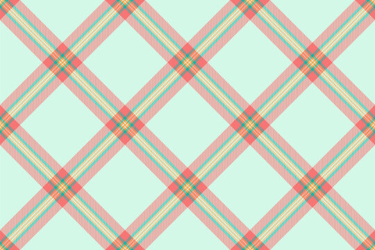 Handkerchief background pattern textile, irish plaid fabric tartan. Real seamless check texture vector in light and red colors.