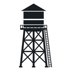 Naklejka premium Water tower on a metal lattice structure with a ladder icon