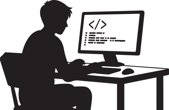 Person coding on computer at desk