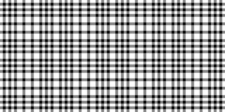 Hobby plaid vector check, geometrical textile texture fabric. Japan tartan background pattern seamless in white and black colors.