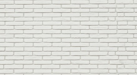 Fototapeta premium White Painted Brick Wall Pattern Centered on Light Gray Background