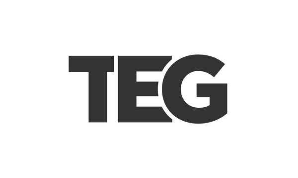 TEG logo design template with strong and modern bold text. Initial based vector logotype featuring simple and minimal typography. Trendy company identity.