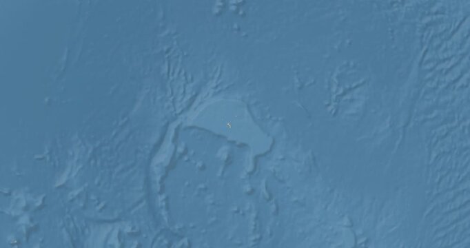 Seychelles on Globe. Zoom into the country with Earth spinning on dark background. Physical world map with Seychelles and label on it. Country view animation.