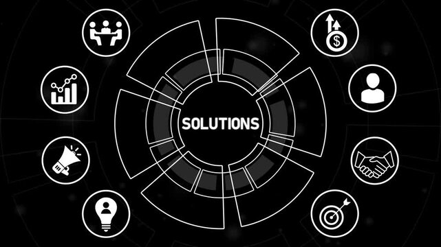 Automation workflow diagram, representing intelligent system integration and digital process automation, looped.4k Animation video.