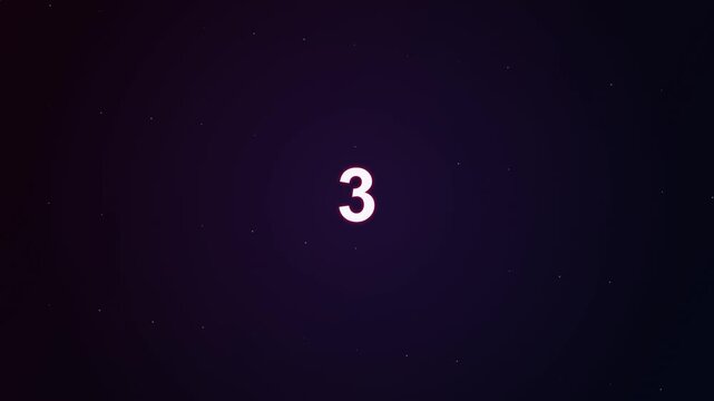 A dark purple background with a large white counting number 1 2 3 centered and then Merry Christmas text, set against a subtle starry sky.
