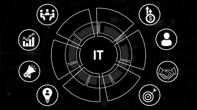 IT consultant presenting tag cloud about information technology.Information system for business. Businessman shows cloud computing icon on virtual screen.4k Animation video.