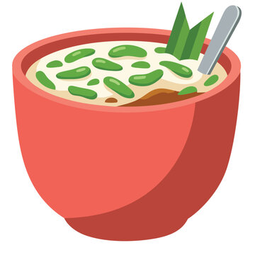 es cendol illustration, indonesian dessert