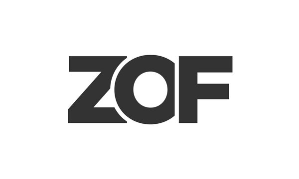 ZOF logo design template with strong and modern bold text. Initial based vector logotype featuring simple and minimal typography. Trendy company identity.