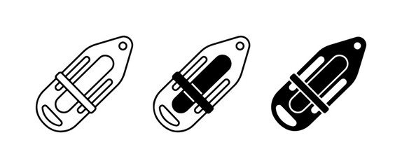 Lifeguard Torpedo Buoy Icons, Rescue Equipment Vector Set, Safety Gear Symbols © Imtiaz
