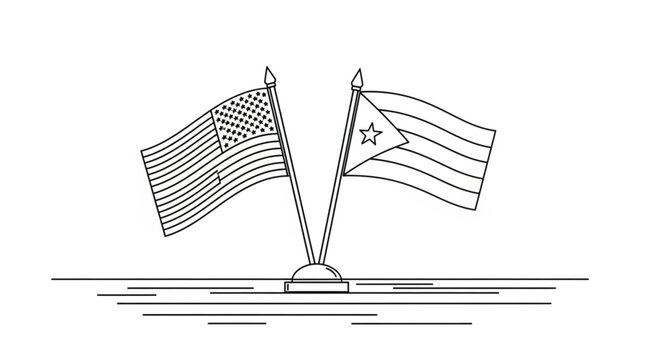 American and Puerto Rican flags together.