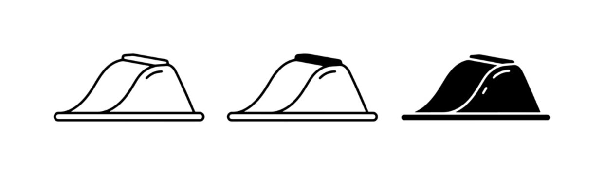 Roller Coaster Track Icons, Amusement Park Ride Symbols, Thrill Ride Vector Graphics