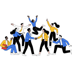 Fototapeta premium group of people dancing
