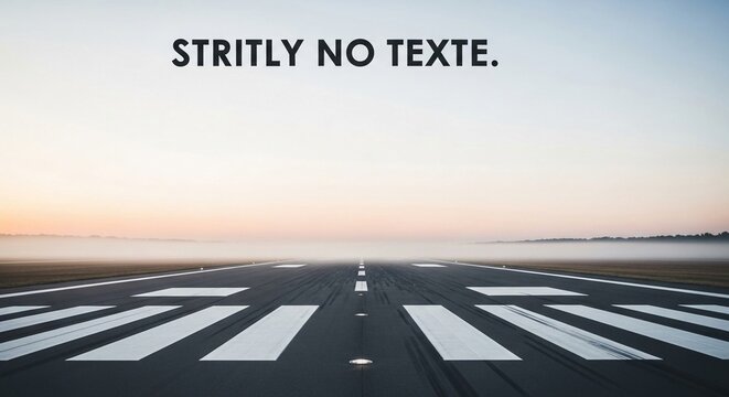 An empty airport runway stretching towards a hazy horizon at dawn, guiding the path for future flights.