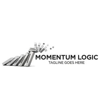 Conceptual image illustrating domino effect, momentum, and logical sequence for business and strategic consulting.