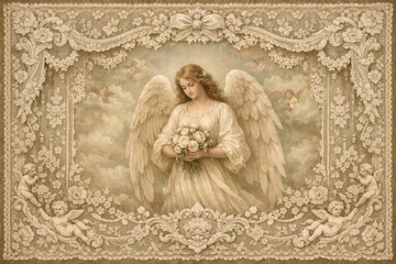 Obraz premium Vintage angelic tapestry art