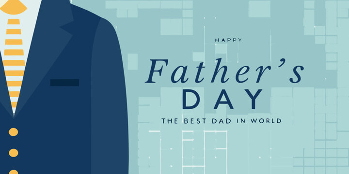 Suit jacket and tie vector illustration with father s day typography
