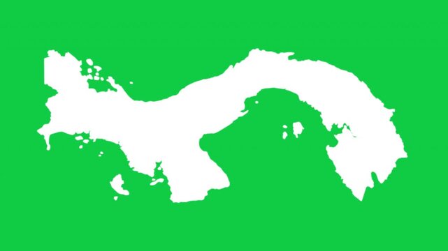 Panama map pop animation with green background