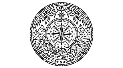 Arctic Exploration Compass Emblem - Discovery and Adventure © Kasino
