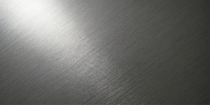 A metallic texture background with diagonal brushed lines and a bright light source casting a subtle glow, creating a sleek and modern industrial aesthetic.