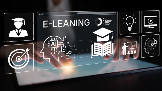Modern Technology and Education Concept with E-Learning Interface Displayed on Digital Screen in Professional Setting. Bitwise.