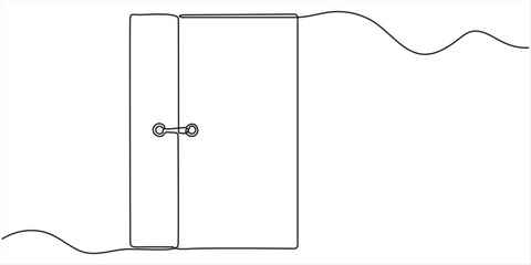 Book cover Continuous one line drawing,  minimalist design isolated, in outline illustration, on white background.  © JACKALLIS