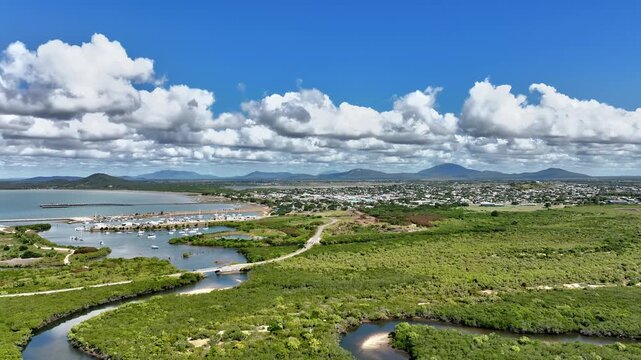 Spectaculat cinematic aerial footage of Bowen Queensland Australia