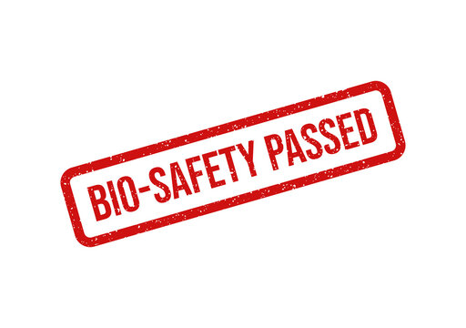 Red bio safety passed stamp on transparent background