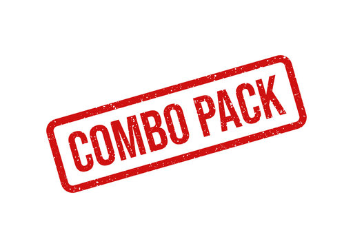 Red combo pack stamp with bold text design