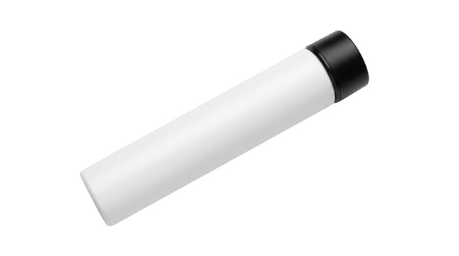 White marker pen with black cap isolated on transparent background